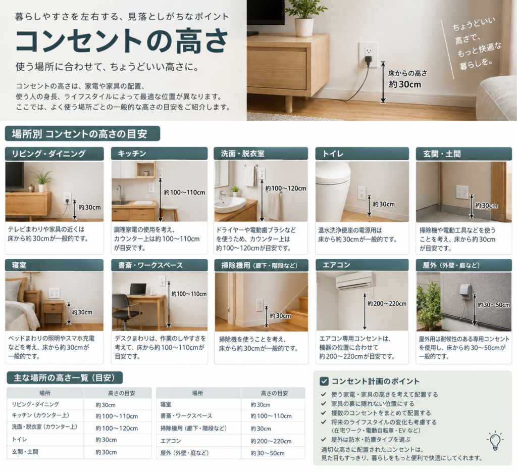 コンセント高さ