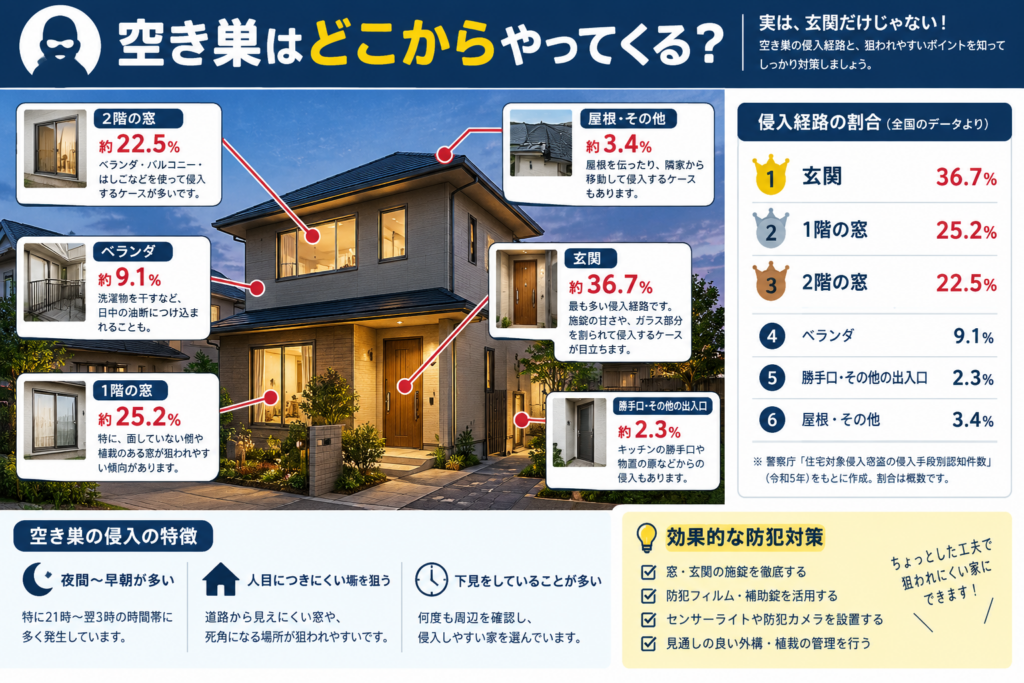 空き巣はどこからやってくる